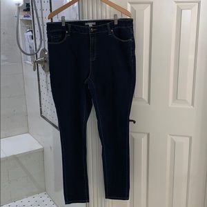Woman Within Dark Rinse Skinny Jeans 16W TALL